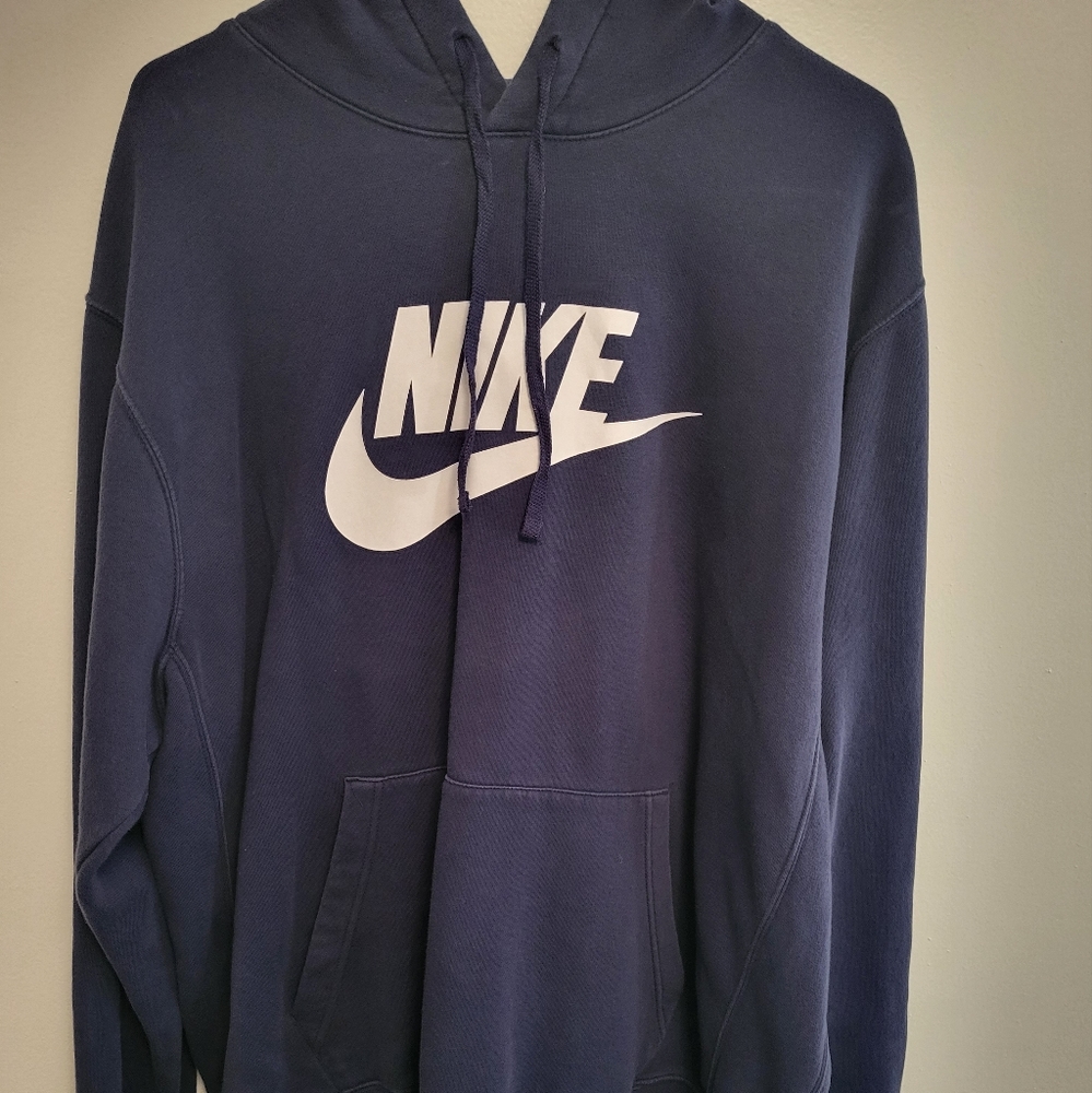 Nike black tag size XL long sleeve hoodie blue silver